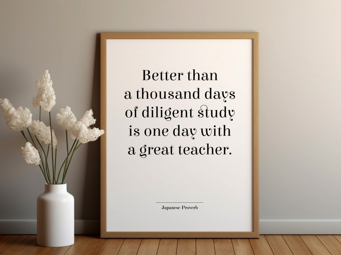 Japanese Proverb Great Teacher Quote Minimalist Classroom Poster
