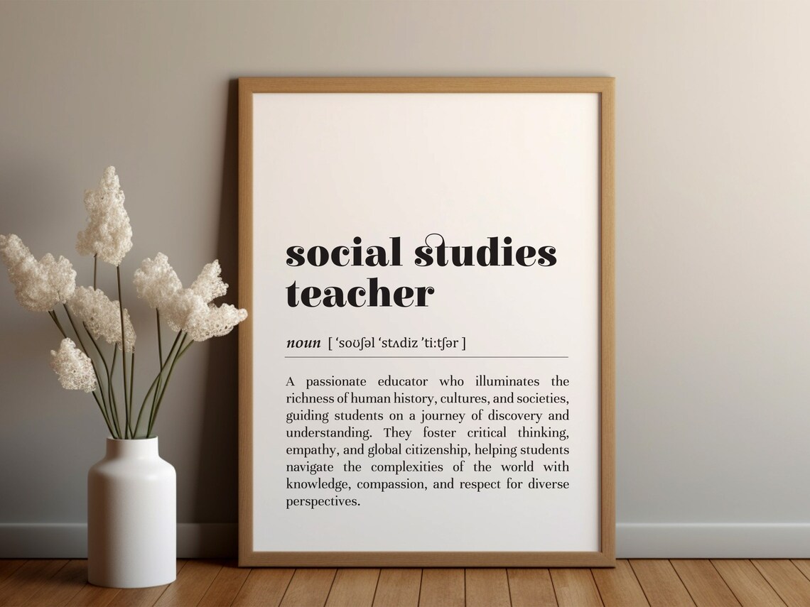 Social Studies Teacher Definition Art Print