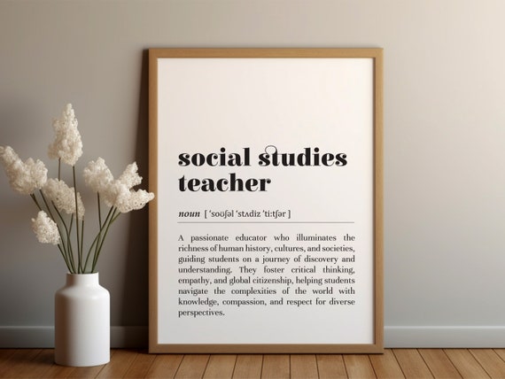 Social Studies Teacher Definition Art Print