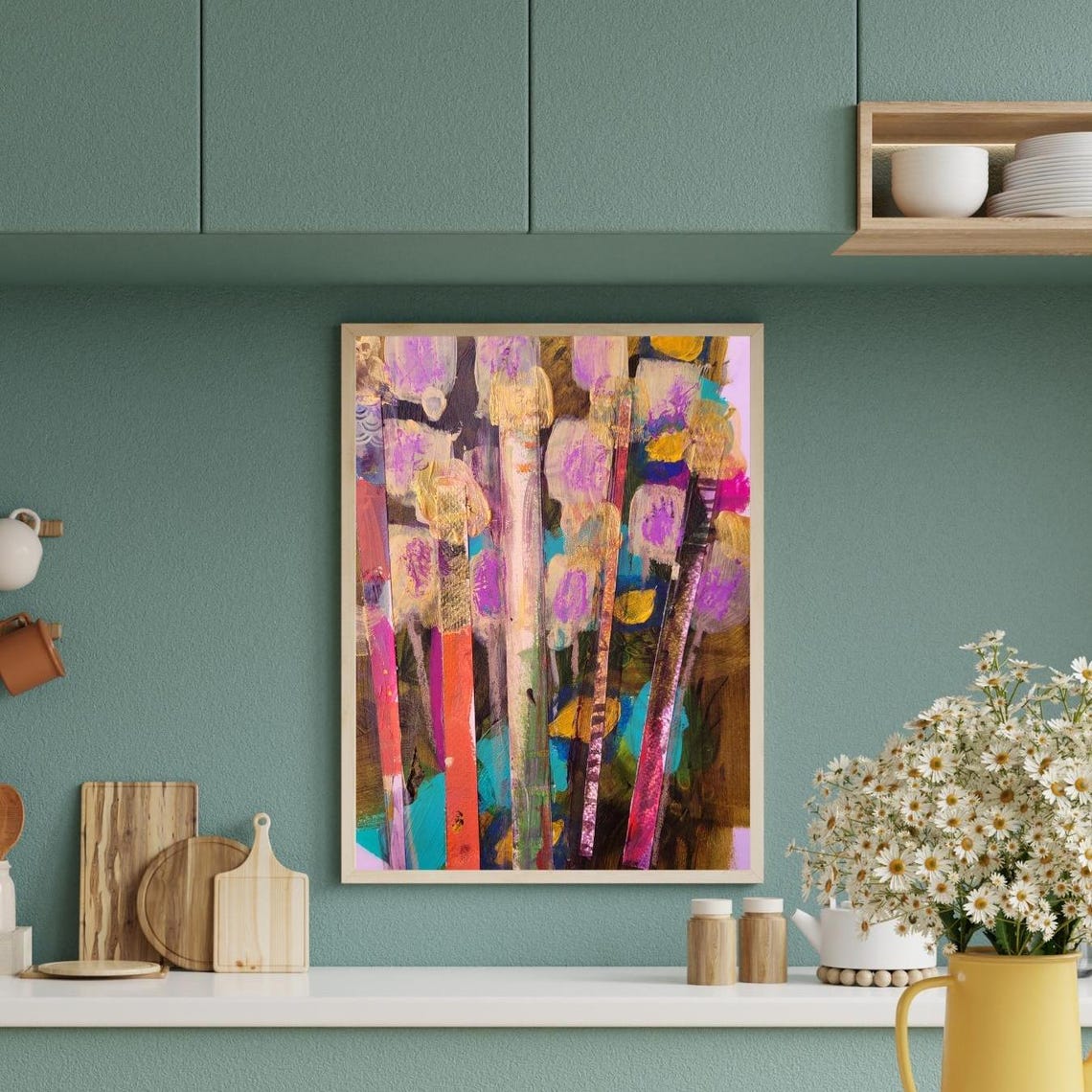 Colorful Abstract Art Poster Geometric Mixed Media Modern Vibrant Wall Art Expressive Print Bold Contemporary Art Vivid Color Art Print - Image 3
