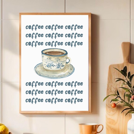 Coffee Lover Art Print Modern Coffee Wall Decor Kitchen