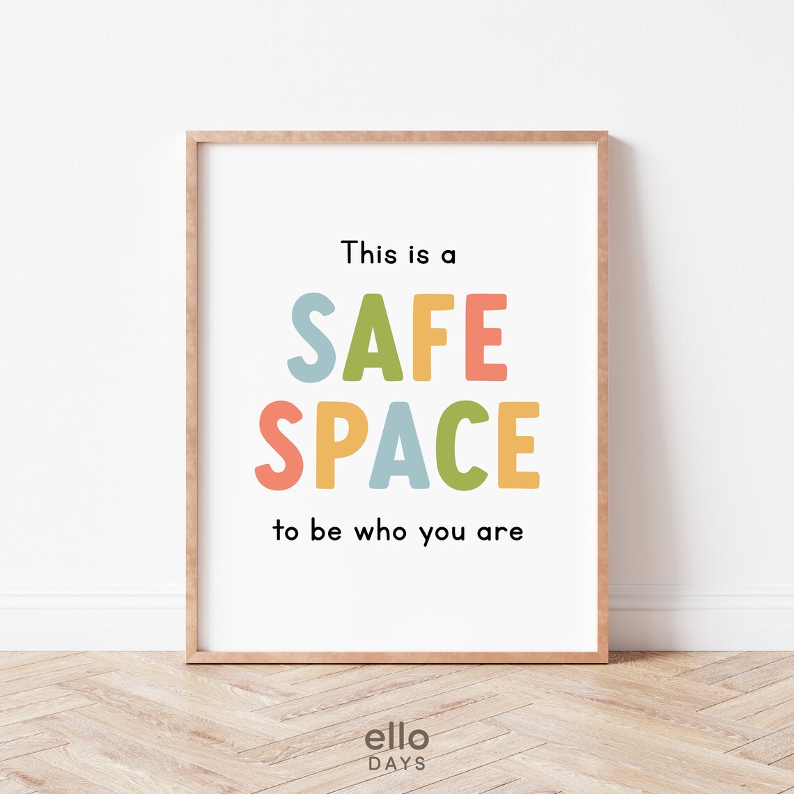 This Is A Safe Space To Be Who You Are Rainbow Quote Wall Art - Image 3