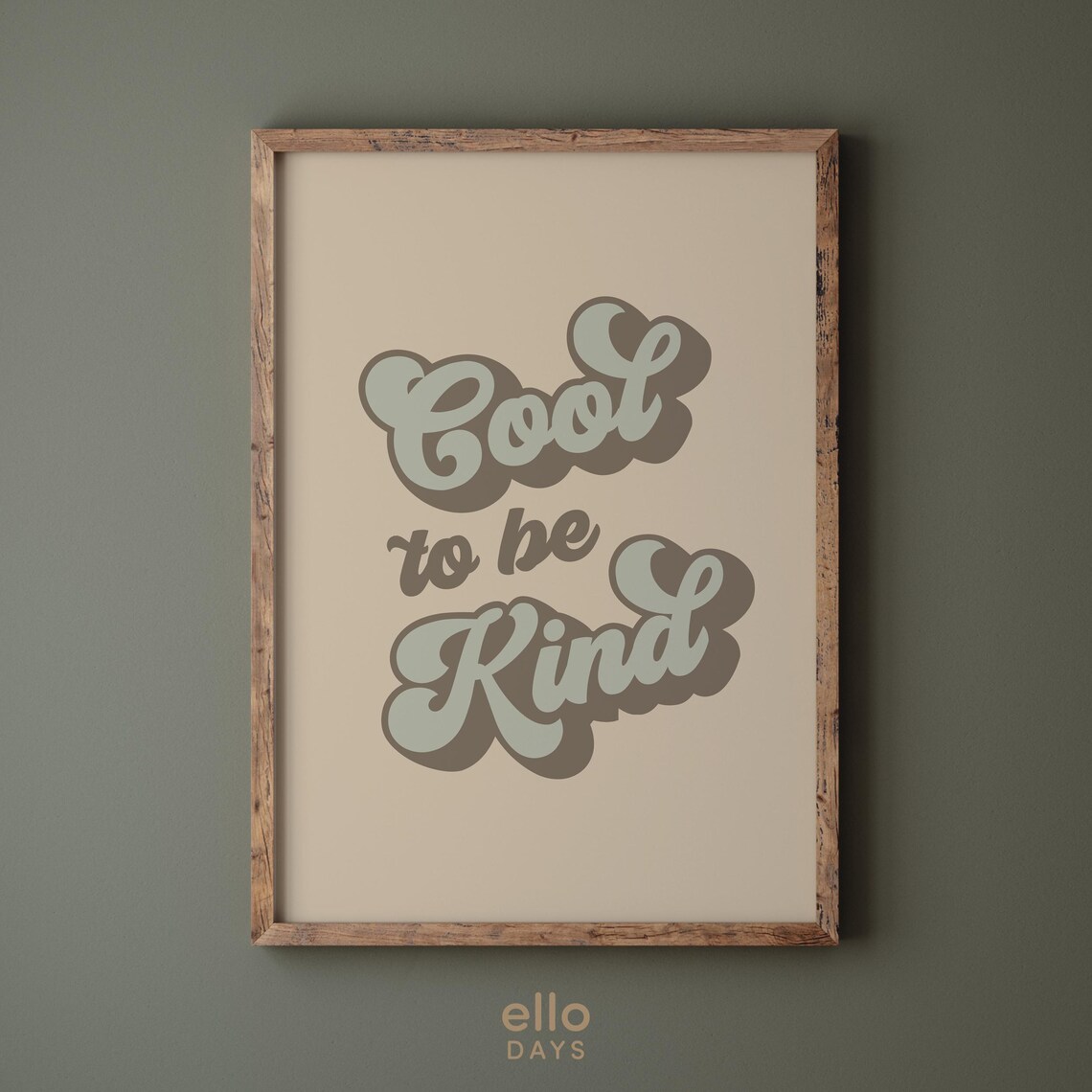 Cool To Be Kind Retro Lettering Quote Poster Kids Room Kindness Gift - Image 4