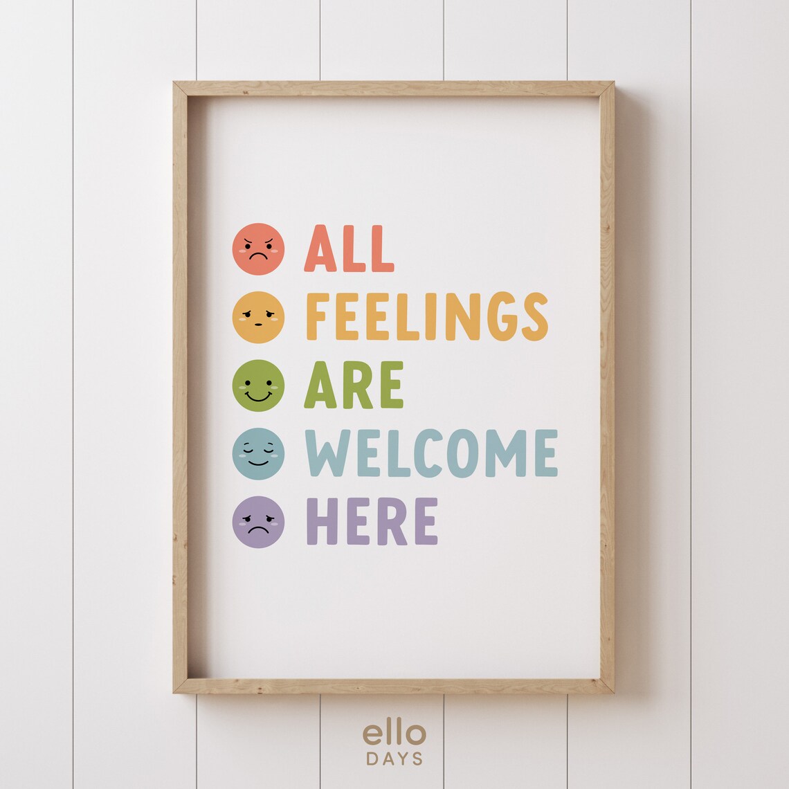 All Feelings Welcome Here Emotions Chart Art Print - Image 4