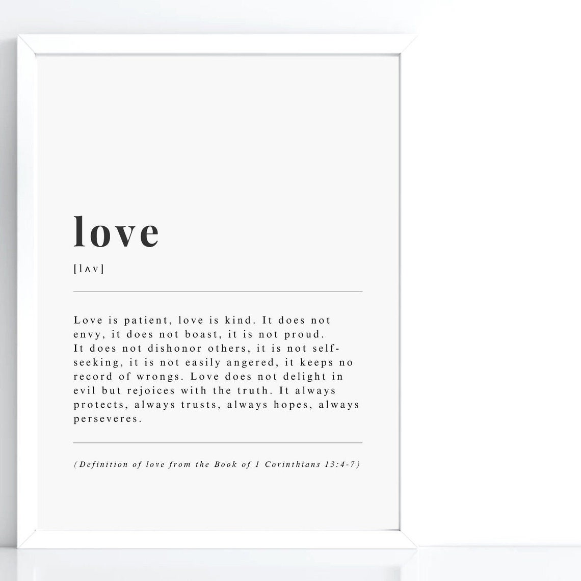 Bible Definition Of Love Print Scripture Dictionary Poster Christian Verse Affirmation Quote Motivational Saying Wall Art - Image 3