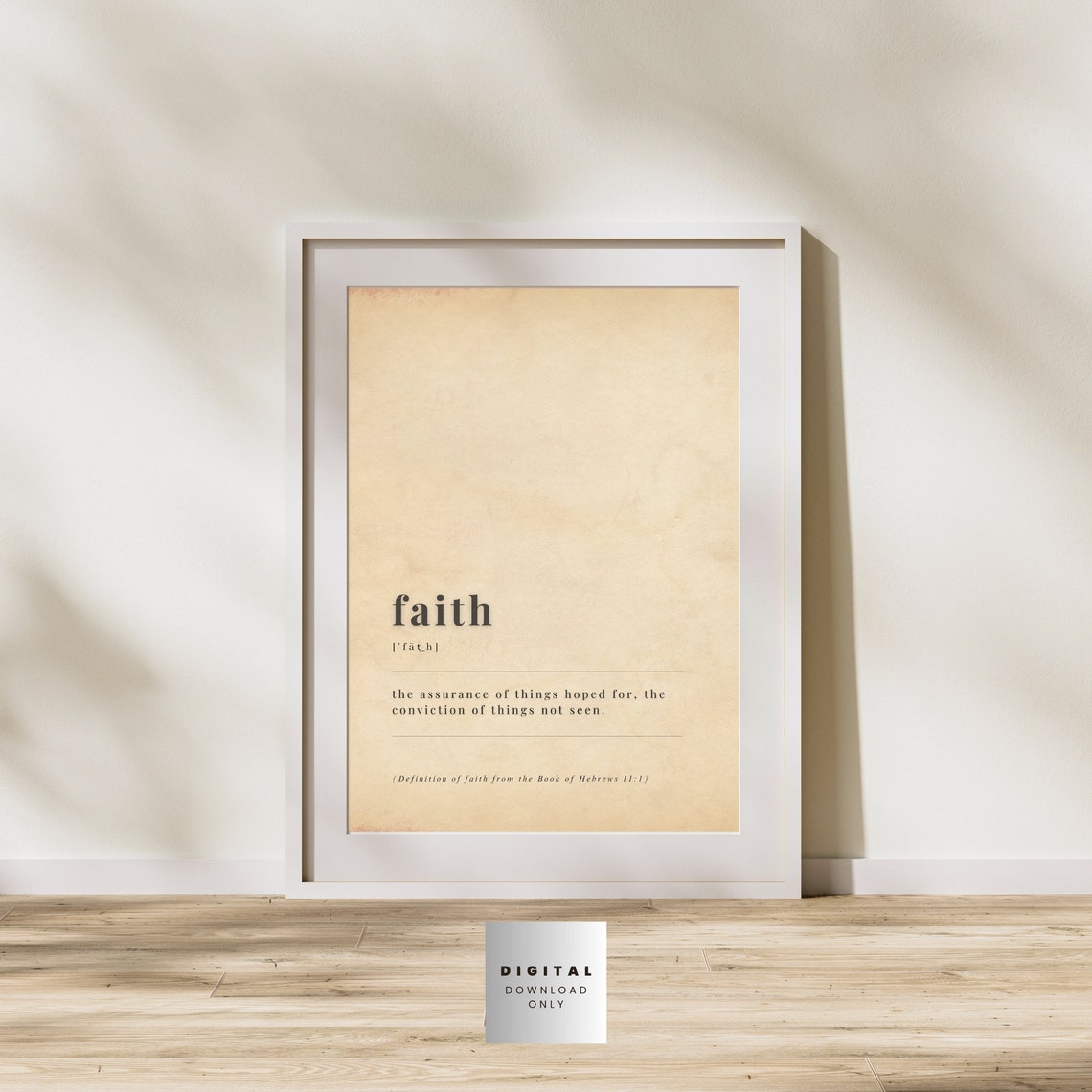 Faith Dictionary Definition Hebrews 111 Vintage Scripture Poster