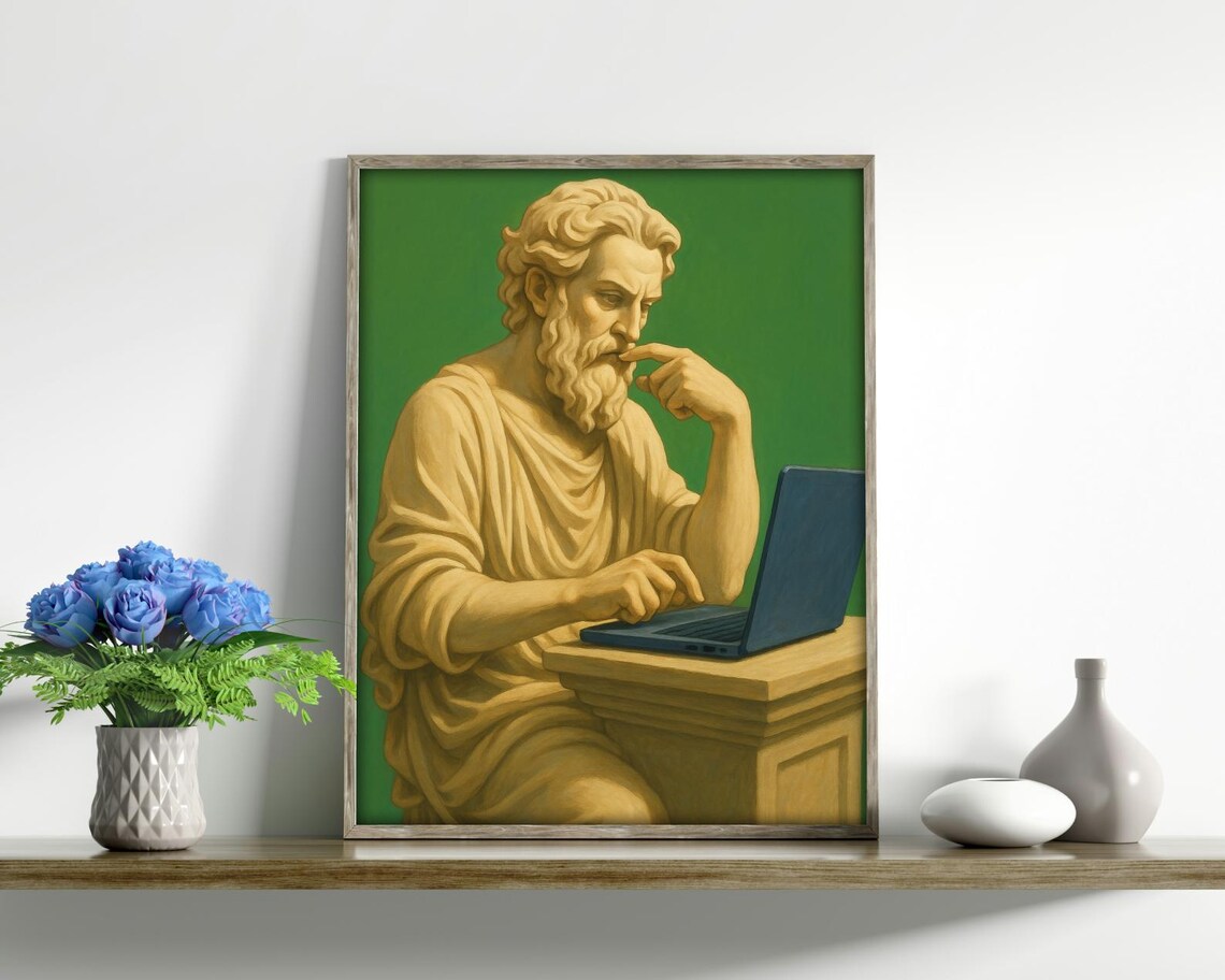 Philosopher With Laptop - Modern Art Print - Image 3
