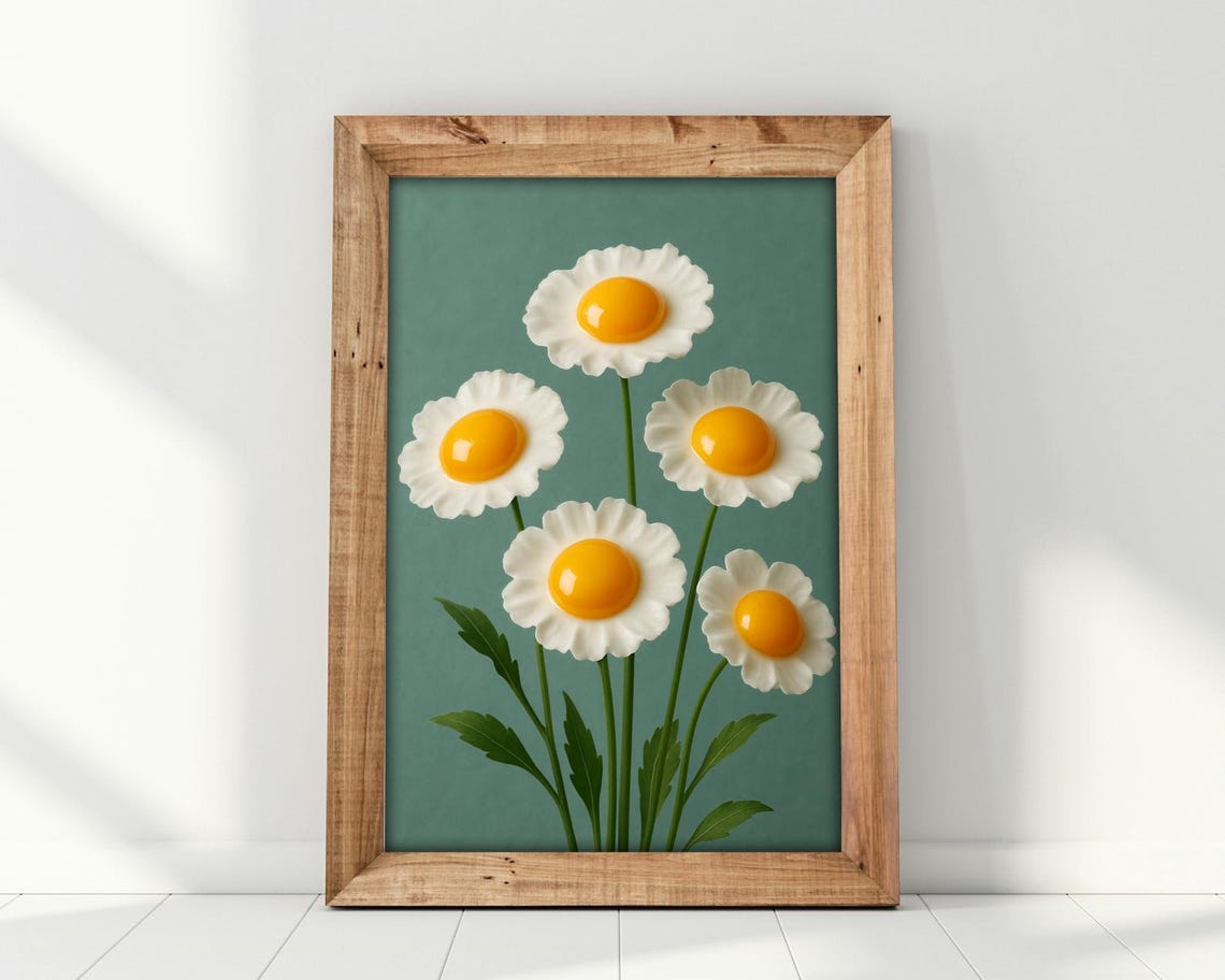 Sunny Side Bouquet, Funny Kitchen Wall Decor - Image 3