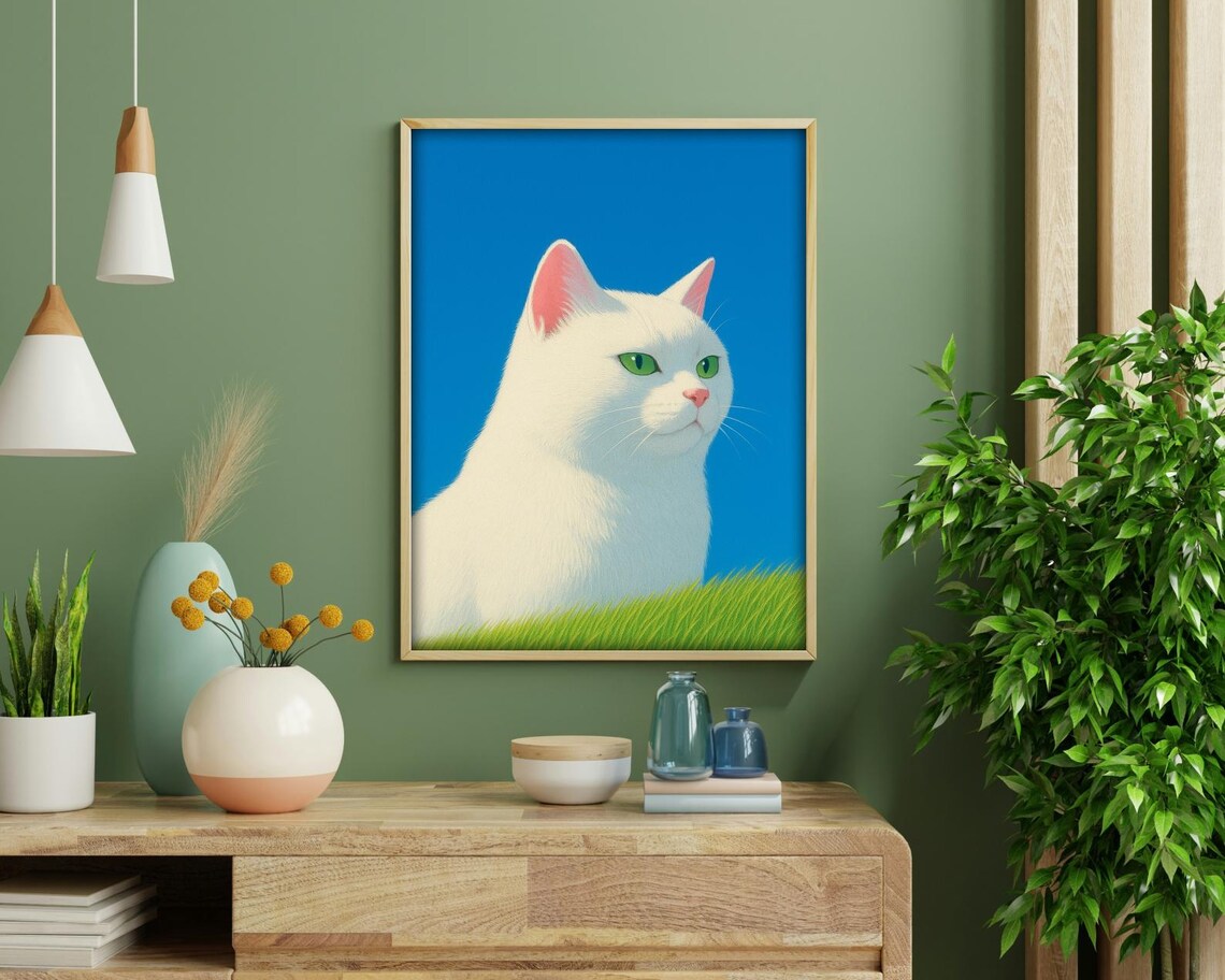 Minimalist Cat - Simple Line Art - Image 2