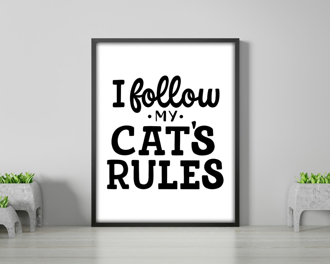 I Follow My Cats Rules, Funny Cat Lover Quote - Image 3