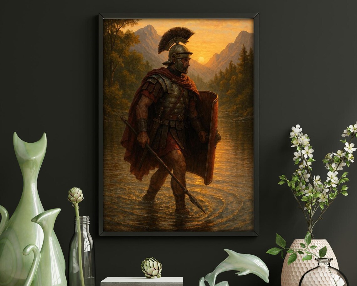 Roman Warrior At Sunset Art Print - Image 3