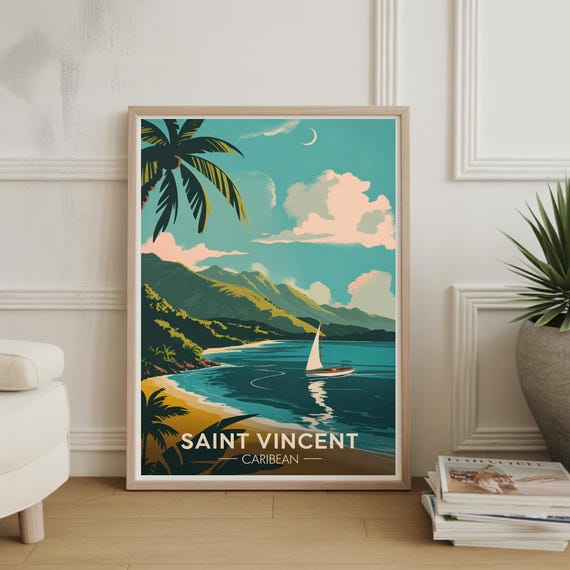 Saint Vincent And Grenadines Poster Caribbean Travel Wall Art For Enthusiasts
