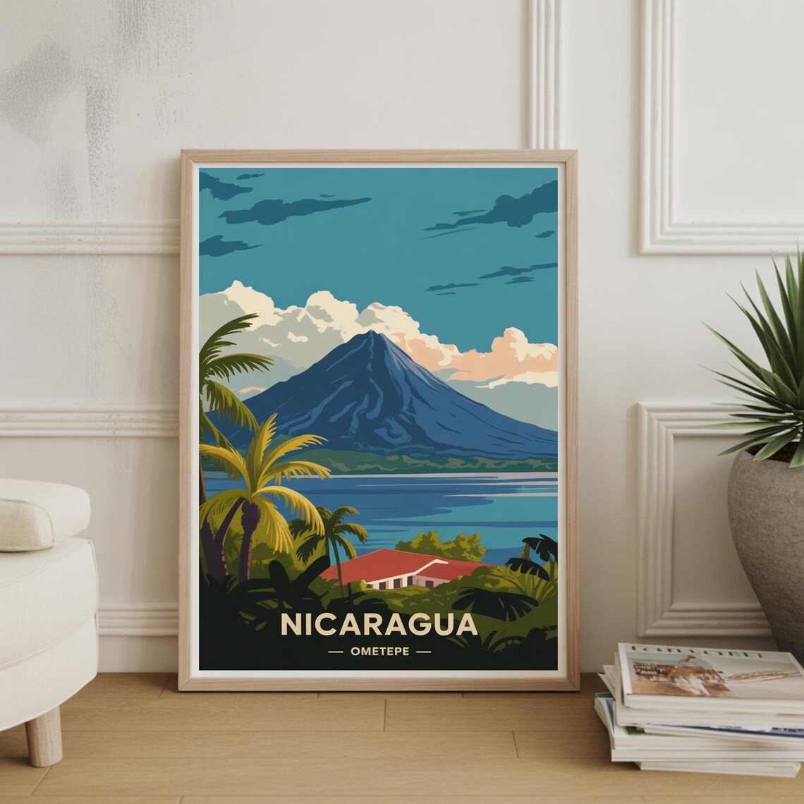 Ometepe Island Nicaragua Travel Poster, Adventure Decor