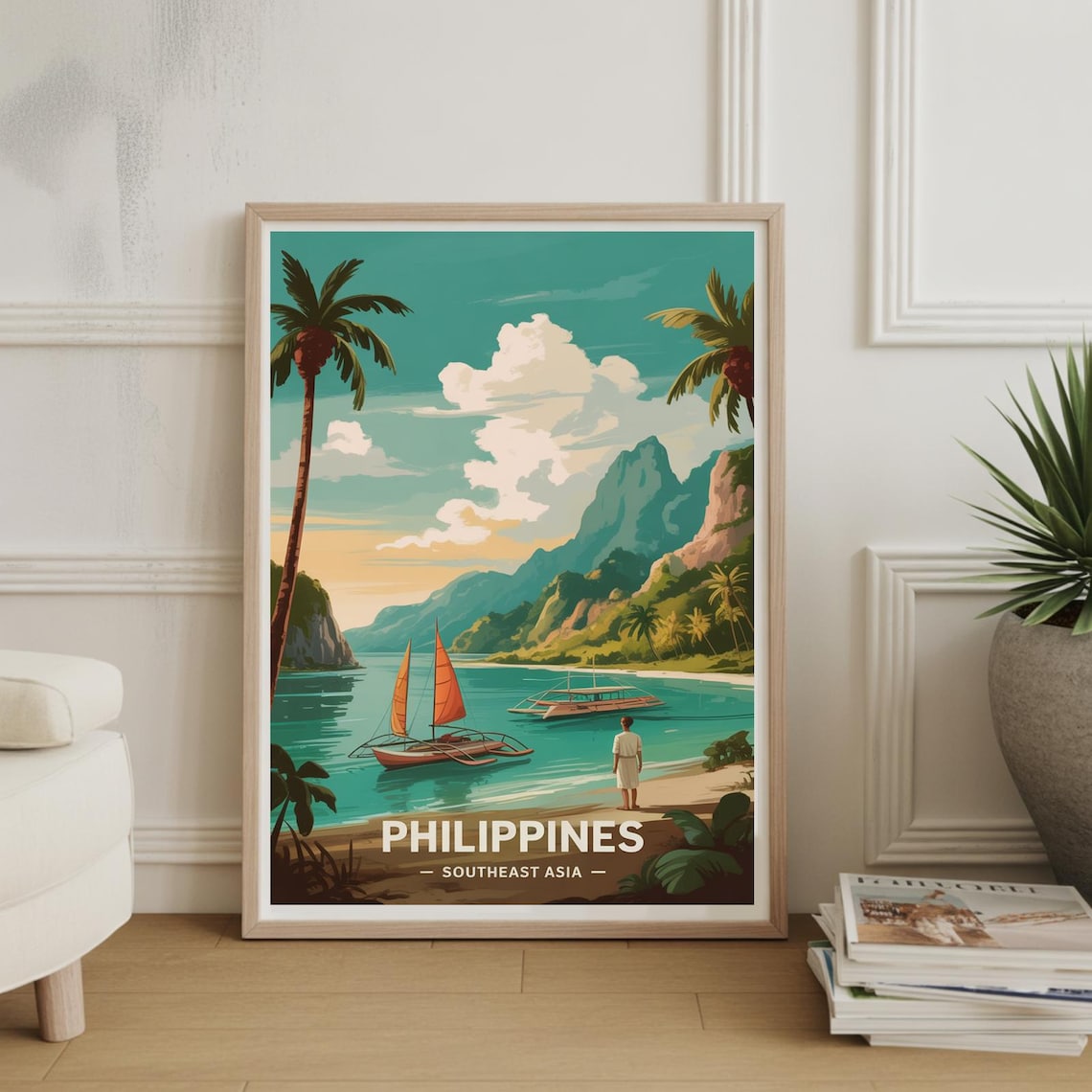 Philippines Travel Poster, Home Office Wanderlust