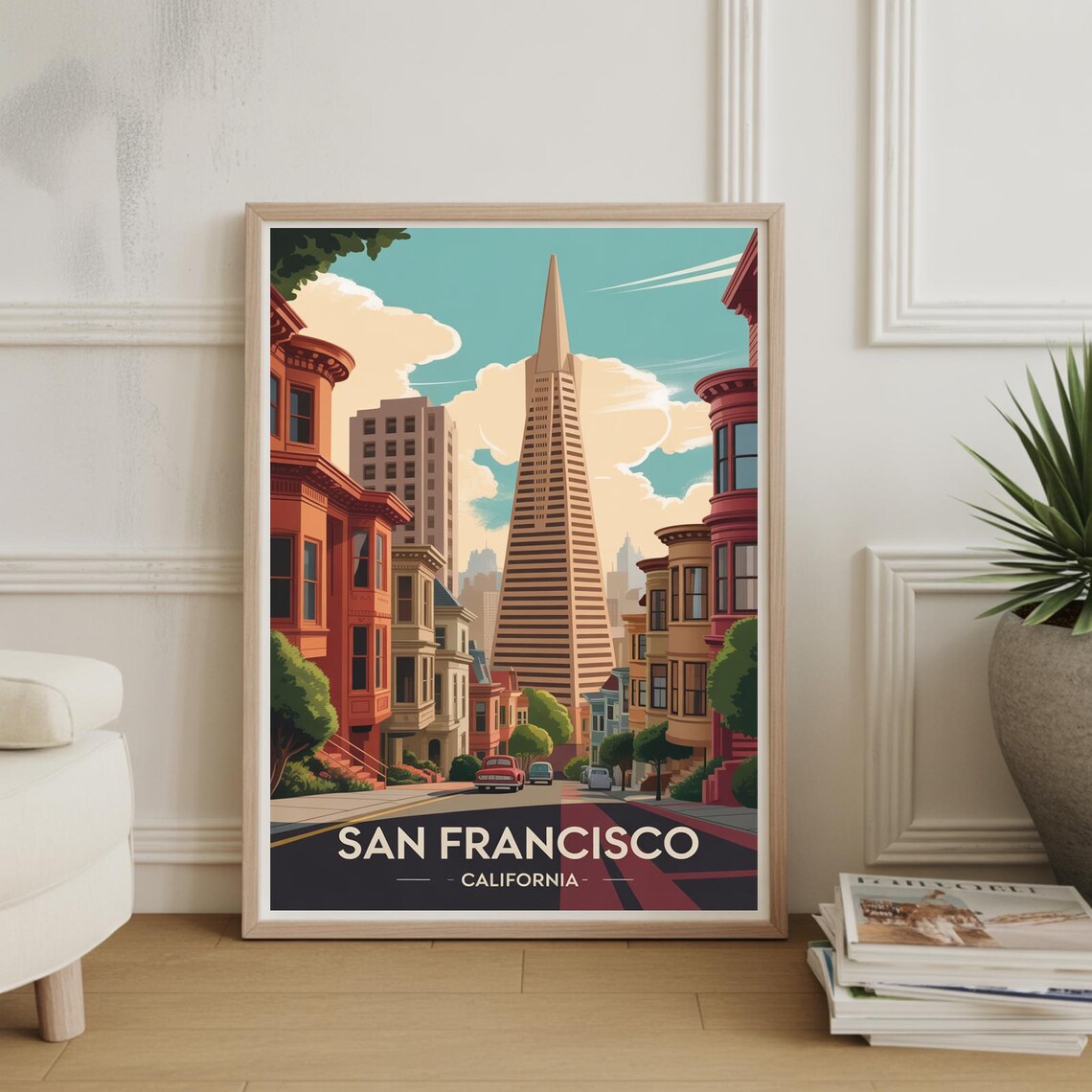 San Francisco California Transamerica Pyramid City Travel Poster