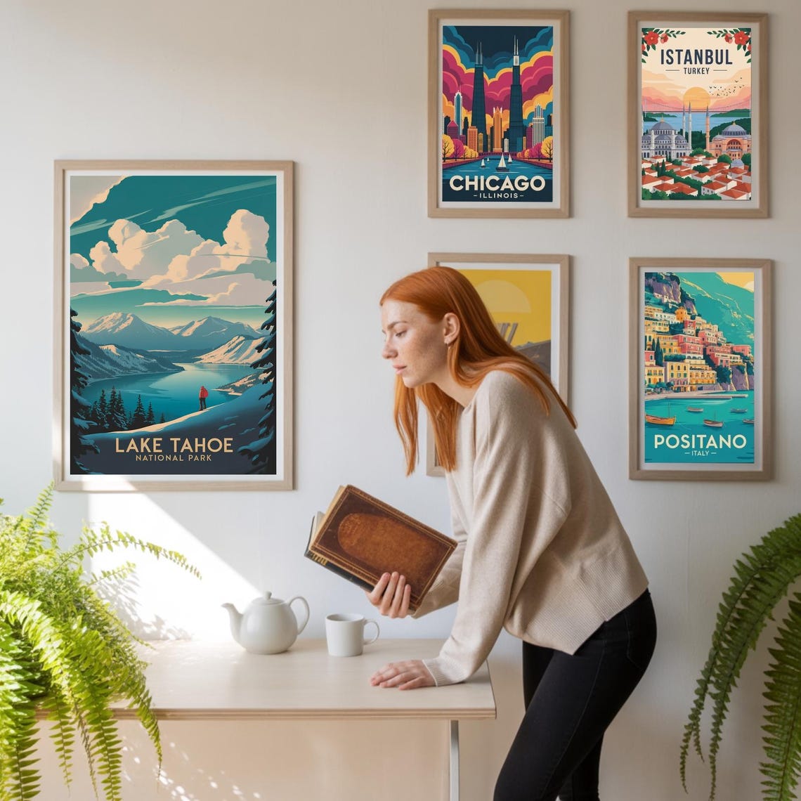 Lake Tahoe National Park Travel Poster Five Frame Gallery Set