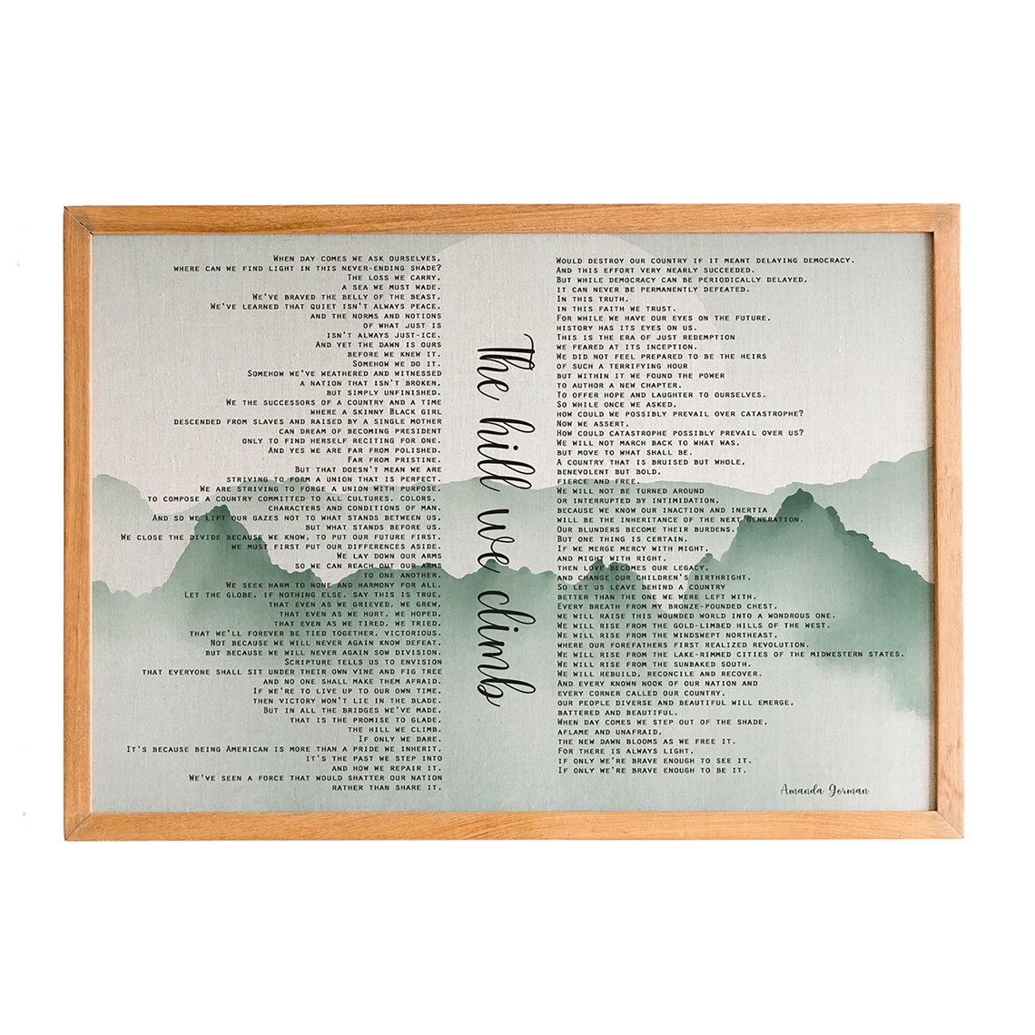 Amanda Gorman The Hill We Climb Poem Mountain Watercolor Poster