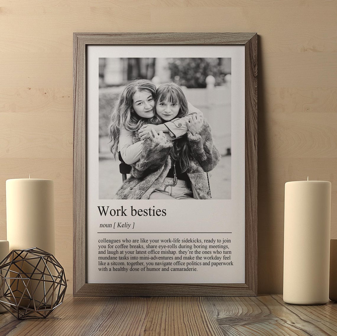 Personalized Work Besties Photo Definition Coworker Gift Poster - Image 2