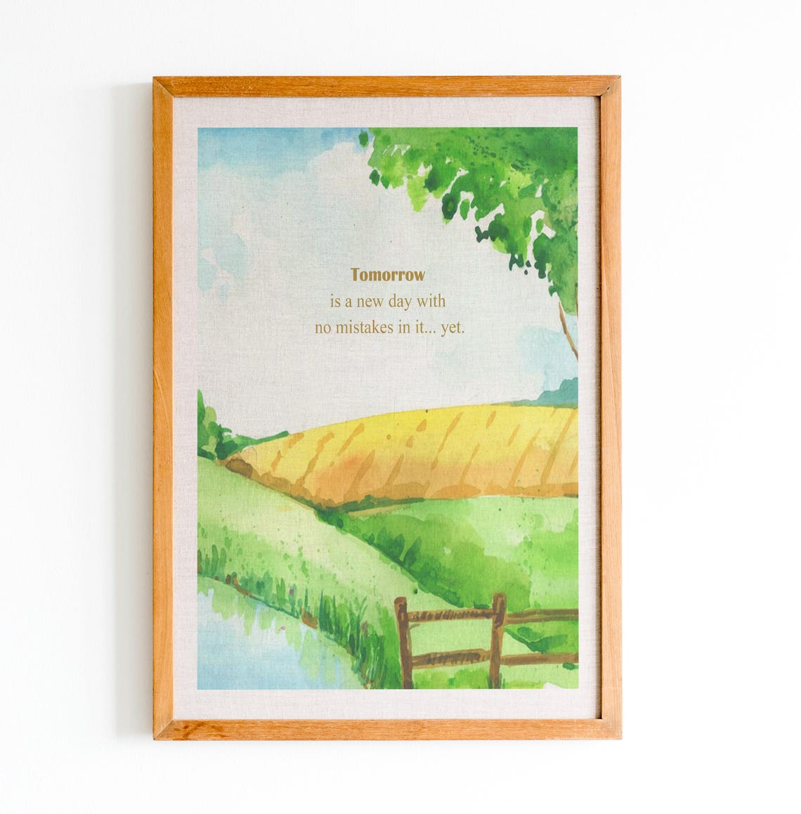 Anne of Green Gables Tomorrow Is a New Day Watercolor Poster