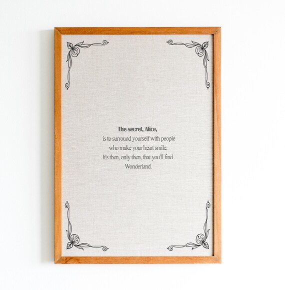 Alice in Wonderland Secret to Find Wonderland Heart Smile Poster