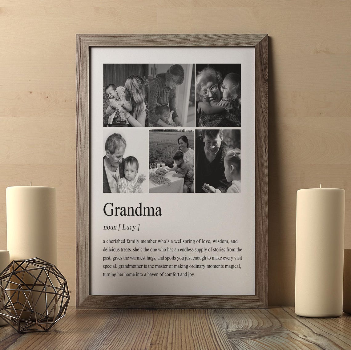 Personalized Grandma Family Photo Collage Definition Gift Poster - Image 2