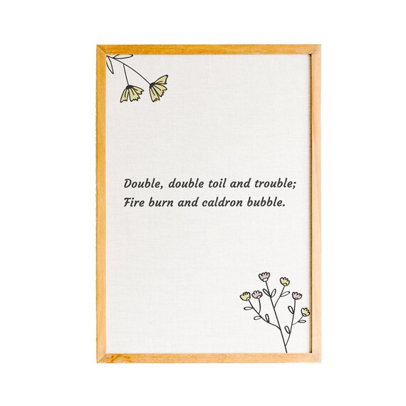 Shakespeare Macbeth Witches Double Toil And Trouble Quote Poster