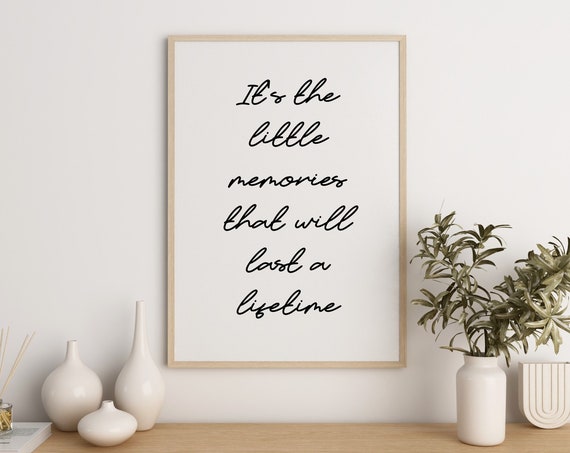 Printable Wall Art Prints Memories Lifetime Home Decor Inspirational Quotes Motivational Poster Office