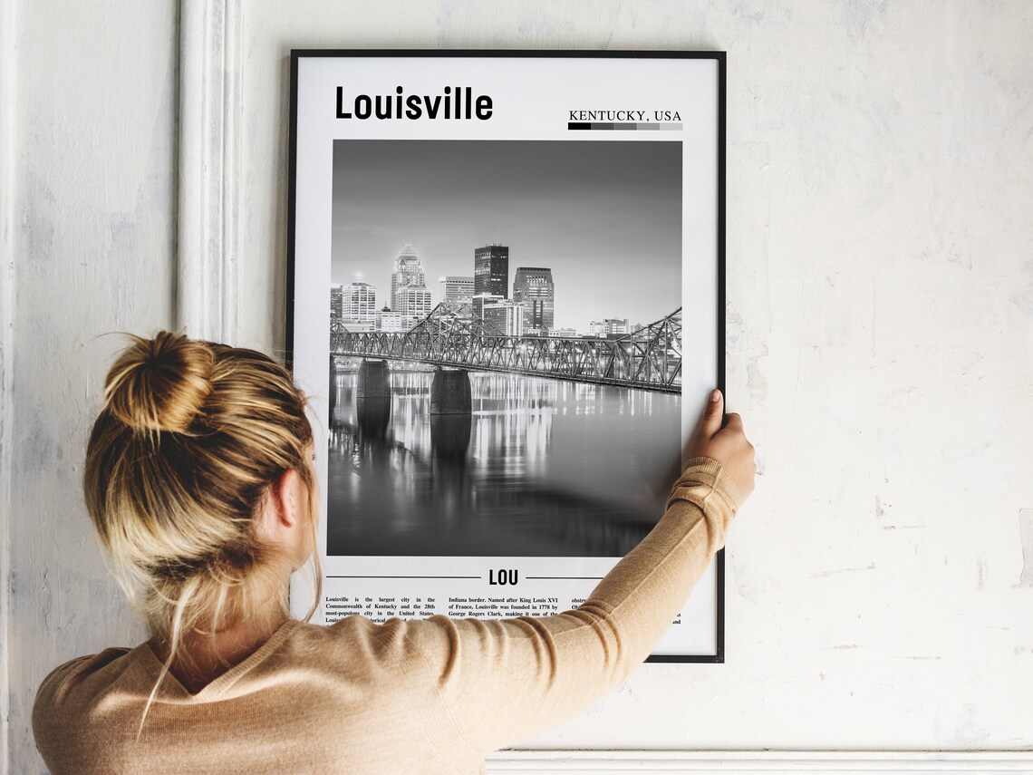Louisville Black And White Travel Poster - Image 5