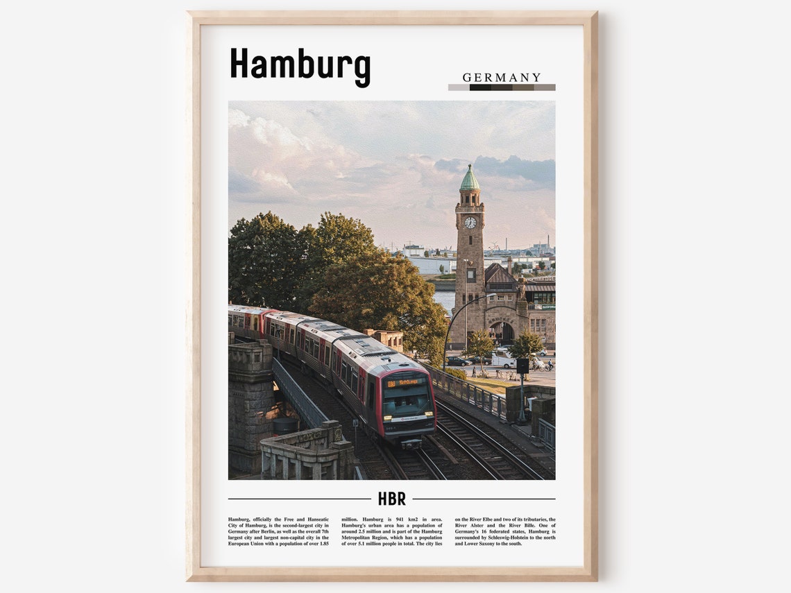 Hamburg Print Hamburg Poster Hamburg Wall Art Minimal Travel Print Minimal City Poster Travel Destination City Print Oil Painting Poster