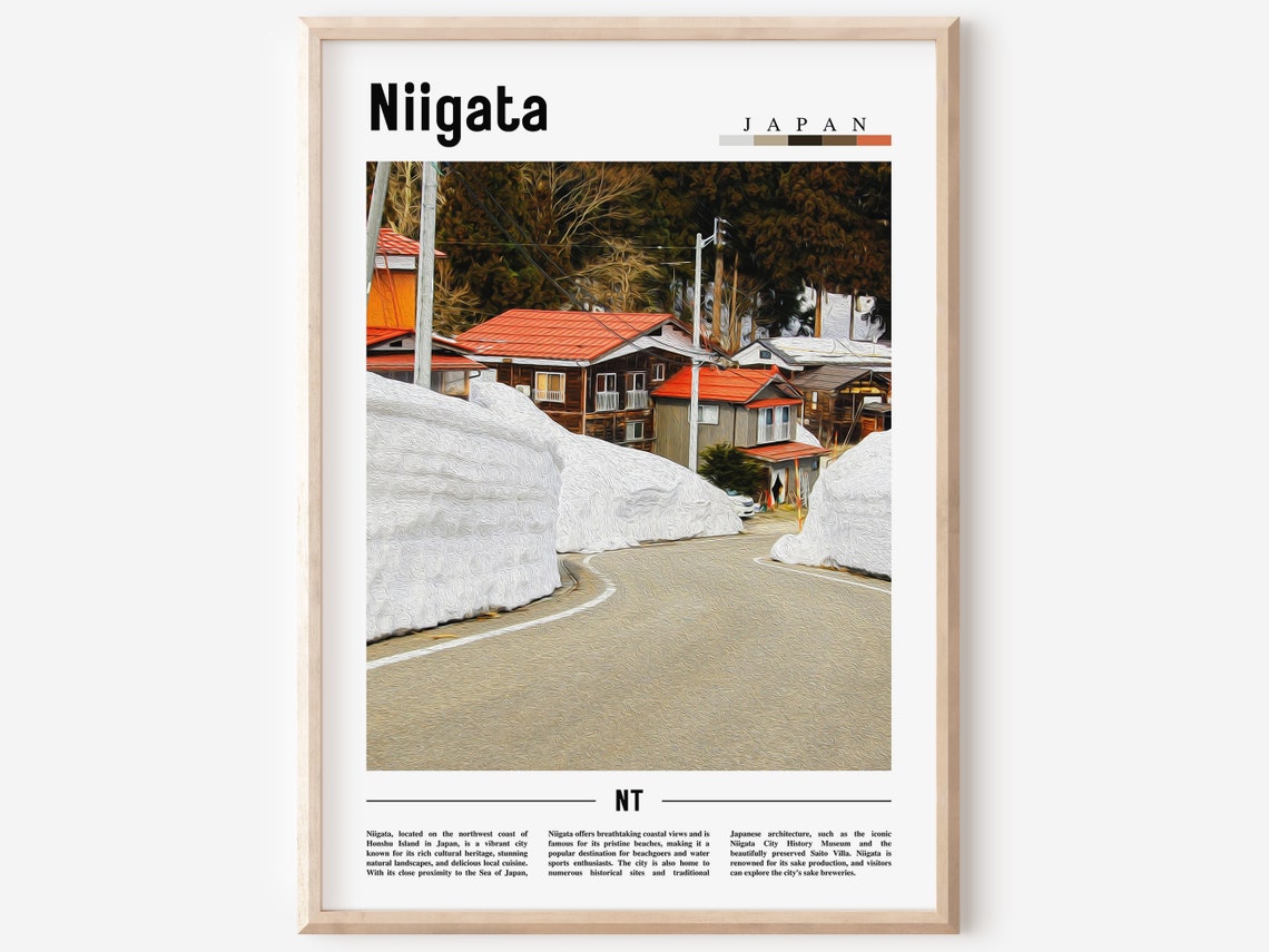 Niigata Poster Niigata Print Niigata Wall Art Asia Print Asia Poster Asia Photo Minimal Travel Poster