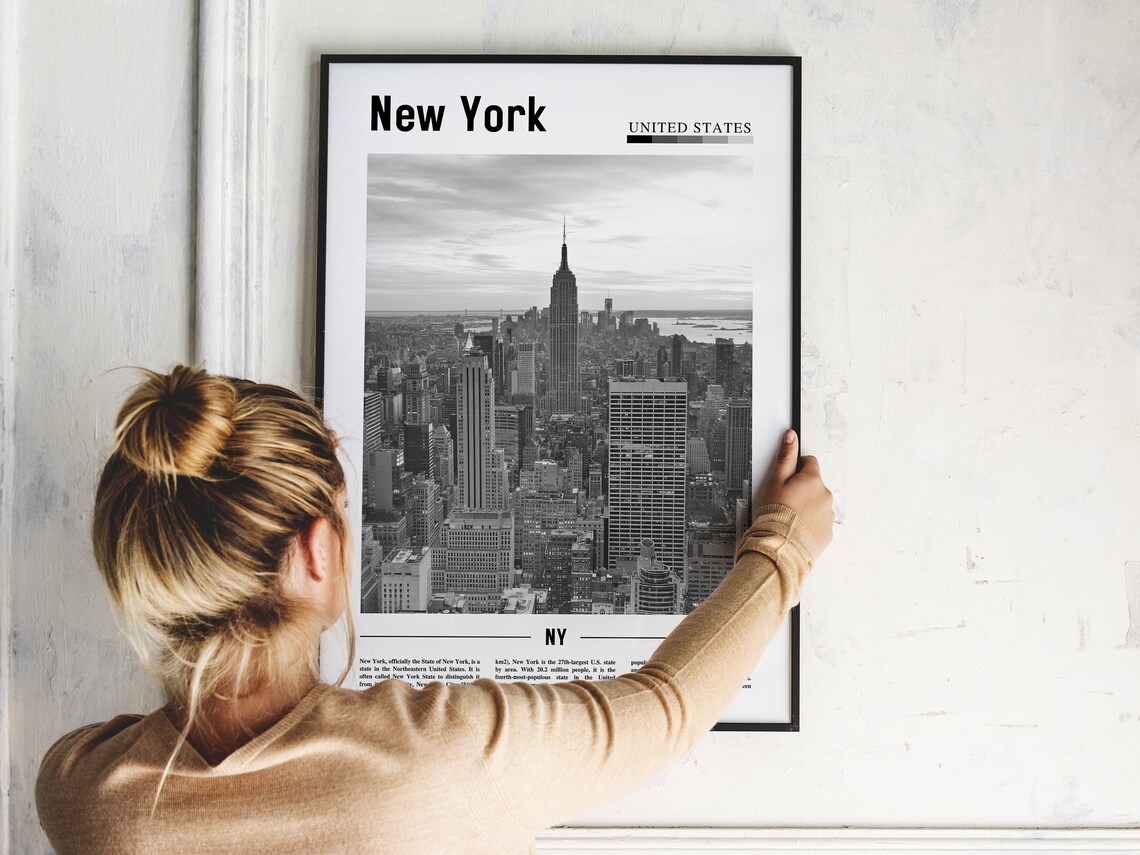 New York Minimal Travel Poster, Black And White - Image 5
