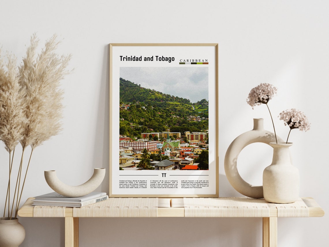 Trinidad And Tobago Poster Trinidad And Tobago Print Trinidad And Tobago Wall Art Minimal Travel Print Travel Oil Painting Poster - Image 6