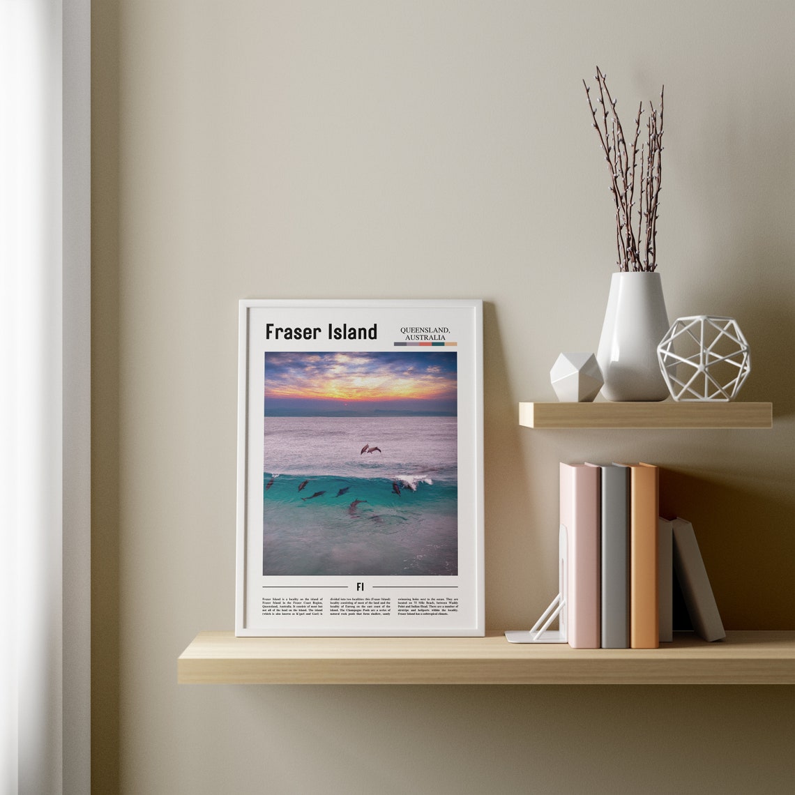 Fraser Island Print Fraser Island Poster Fraser Island Wall Art Minimal Travel Print Minimal City Poster Travel Oil Painting Poster - Image 2