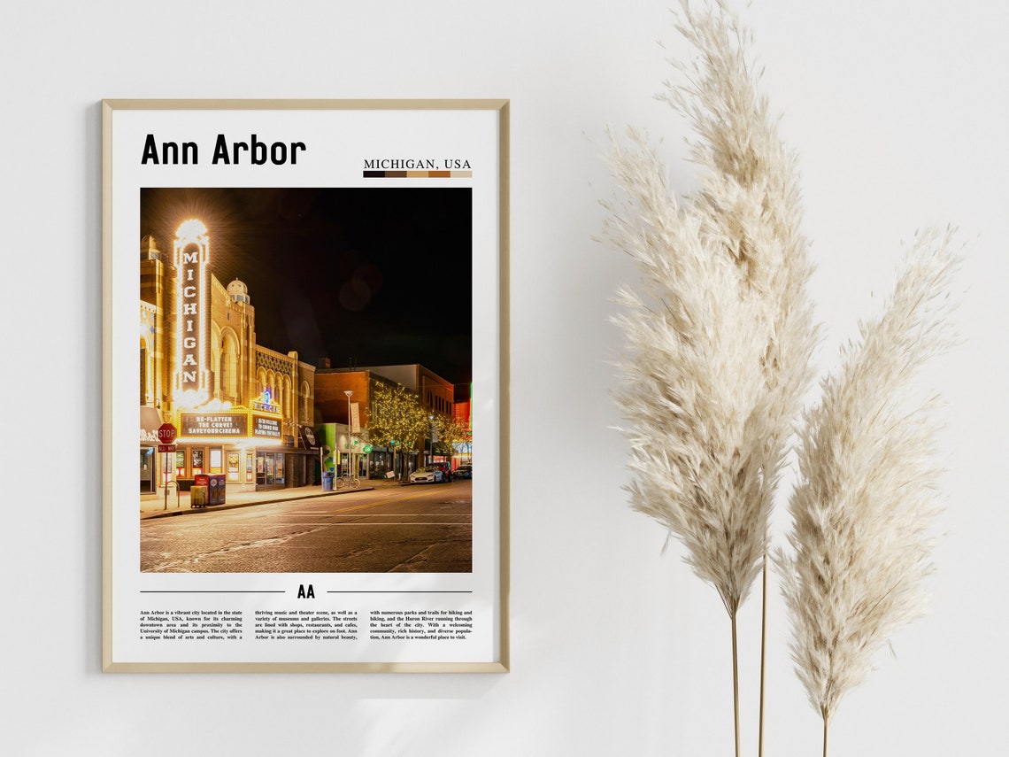 Ann Arbor Poster Ann Arbor Print Ann Arbor Wall Art United States Photo United States Poster United States Print - Image 3