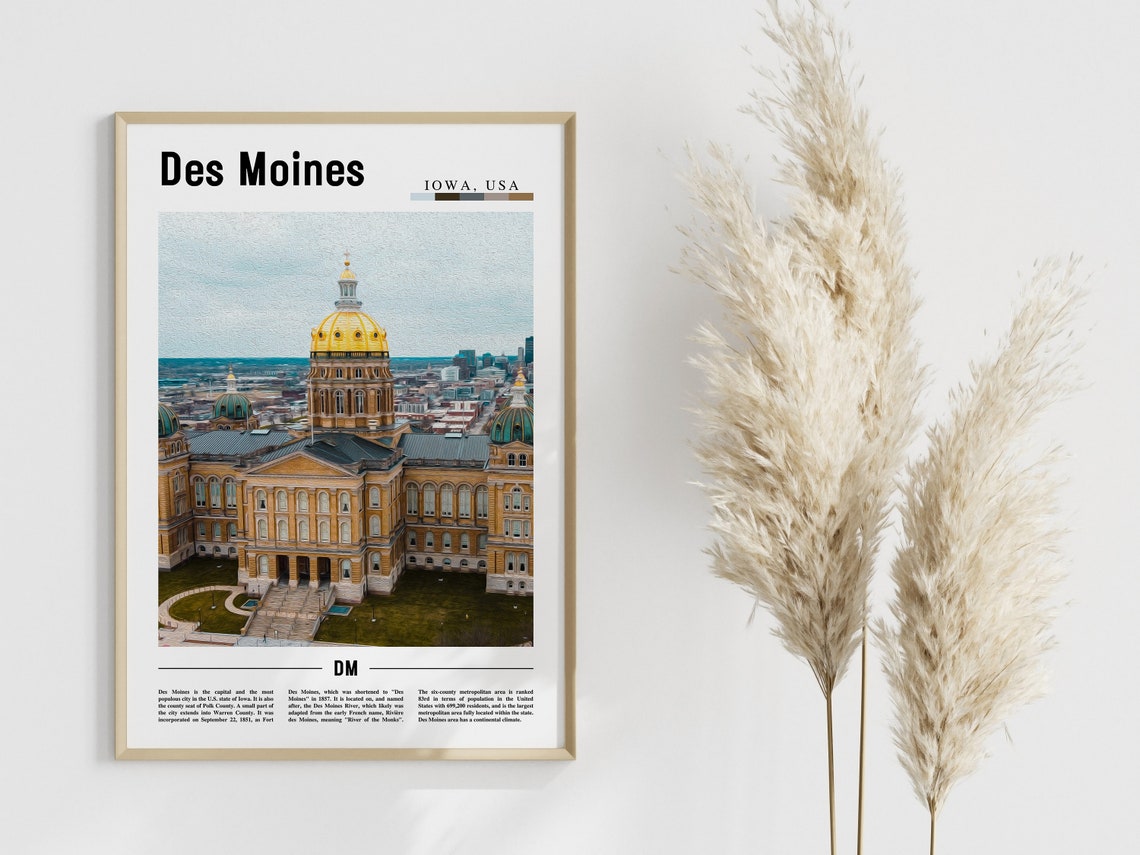 Des Moines Poster Des Moines Print Des Moines Wall Art United States Photo United States Poster United States Print - Image 3