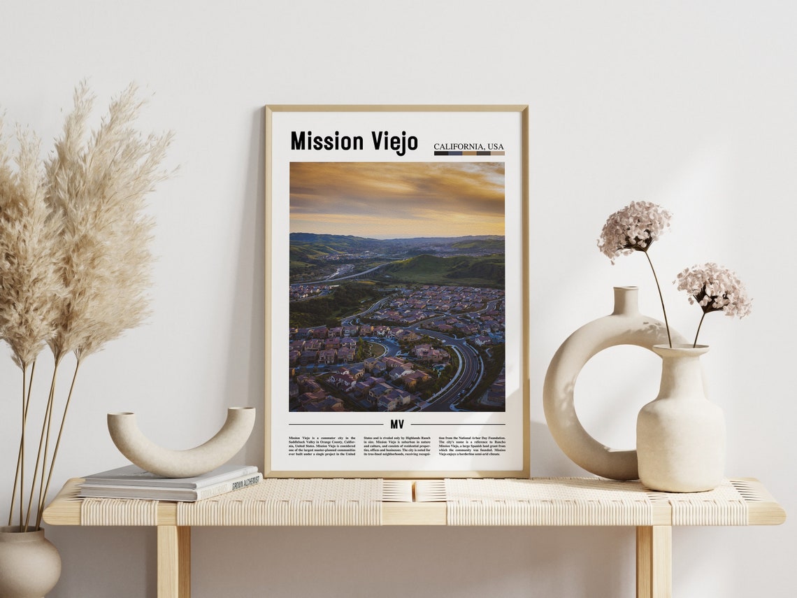 Mission Viejo Print Mission Viejo Poster Mission Viejo Wall Art Minimal Travel Print Minimal City Poster Destination Oil Painting Poster - Image 5