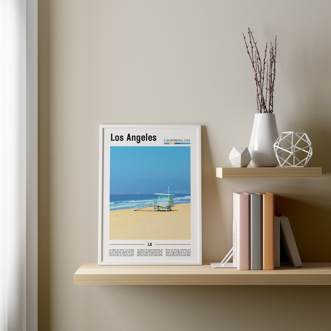 Los Angeles Print Los Angeles Poster Los Angeles Wall Art Oil Painting Poster Colorful City Print City Artwork Travel Artwork Travel Art - Image 3