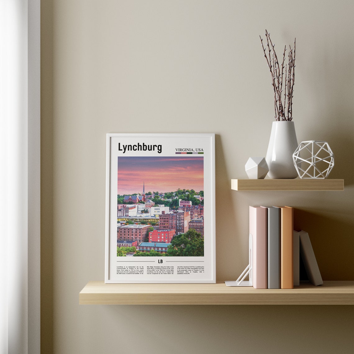 Lynchburg Print Lynchburg Poster Lynchburg Wall Art Oil Painting Poster Colorful City Print City Artwork Travel Artwork Travel Wall Art - Image 3