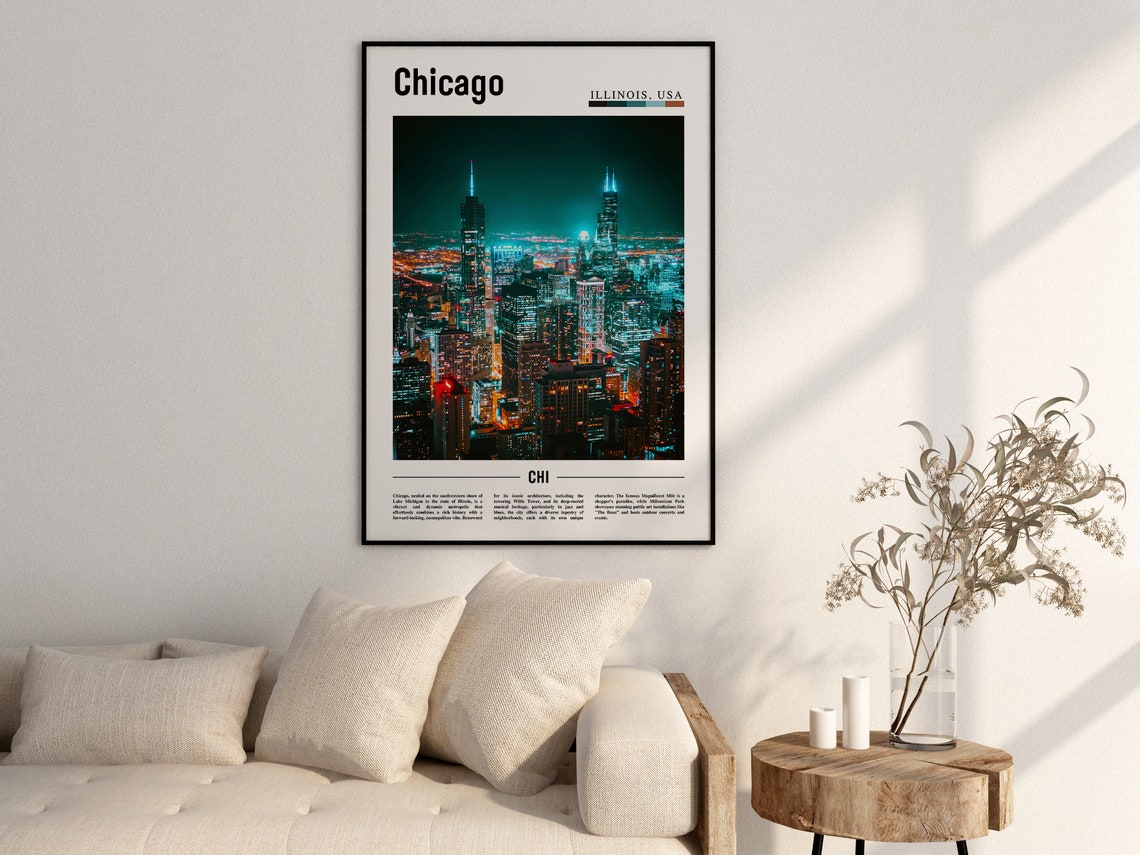 Chicago Print Chicago Poster Chicago Wall Art United States Photo United States Poster United States Print - Image 2
