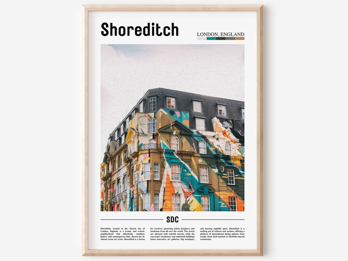 Shoreditch Poster Shoreditch Print Shoreditch Wall Art Europe Photo Europe Poster Europe Print Travel Poster
