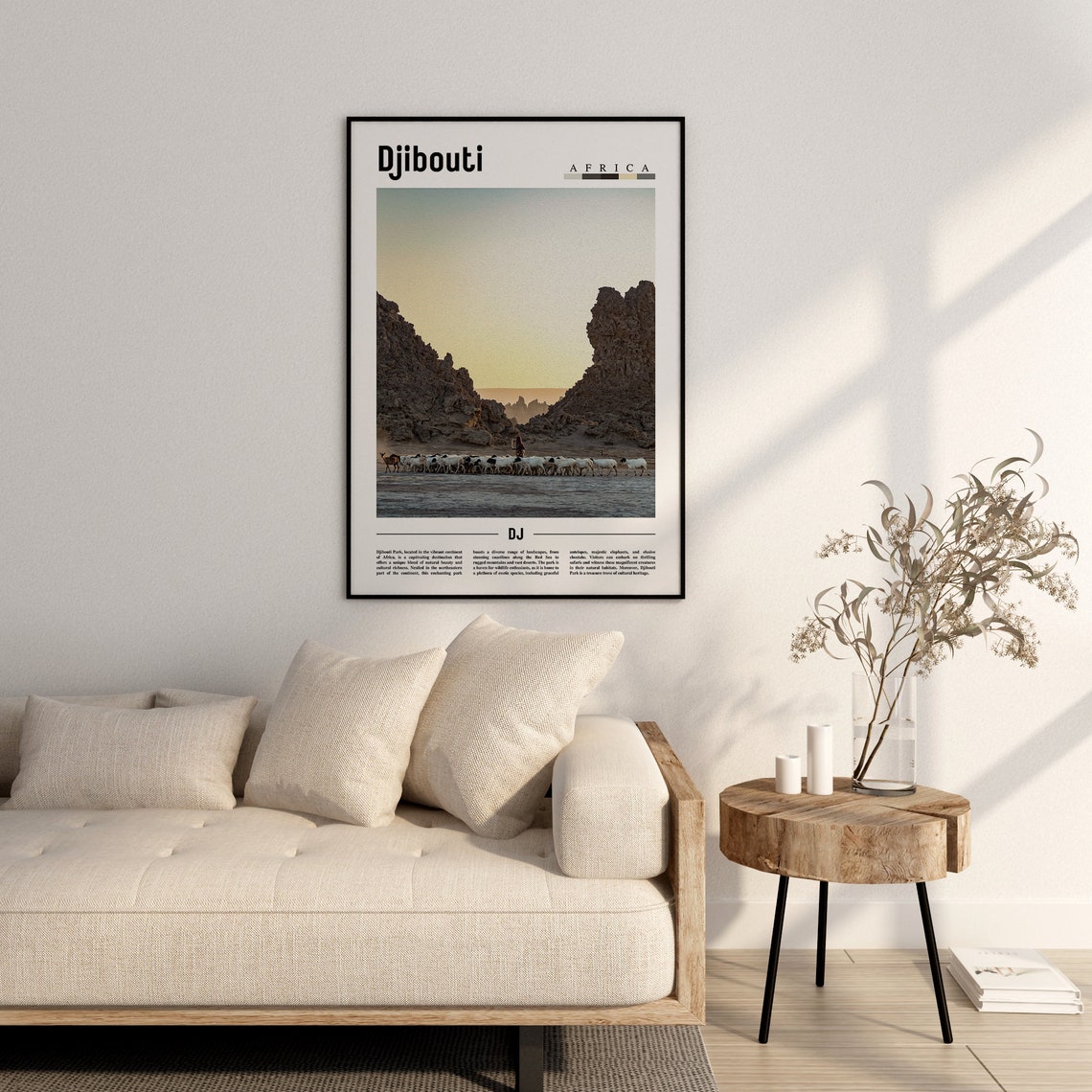 Djibouti Poster Djibouti Print Djibouti Wall Art Minimal Travel Print Travel Destination Oil Painting Poster - Image 3