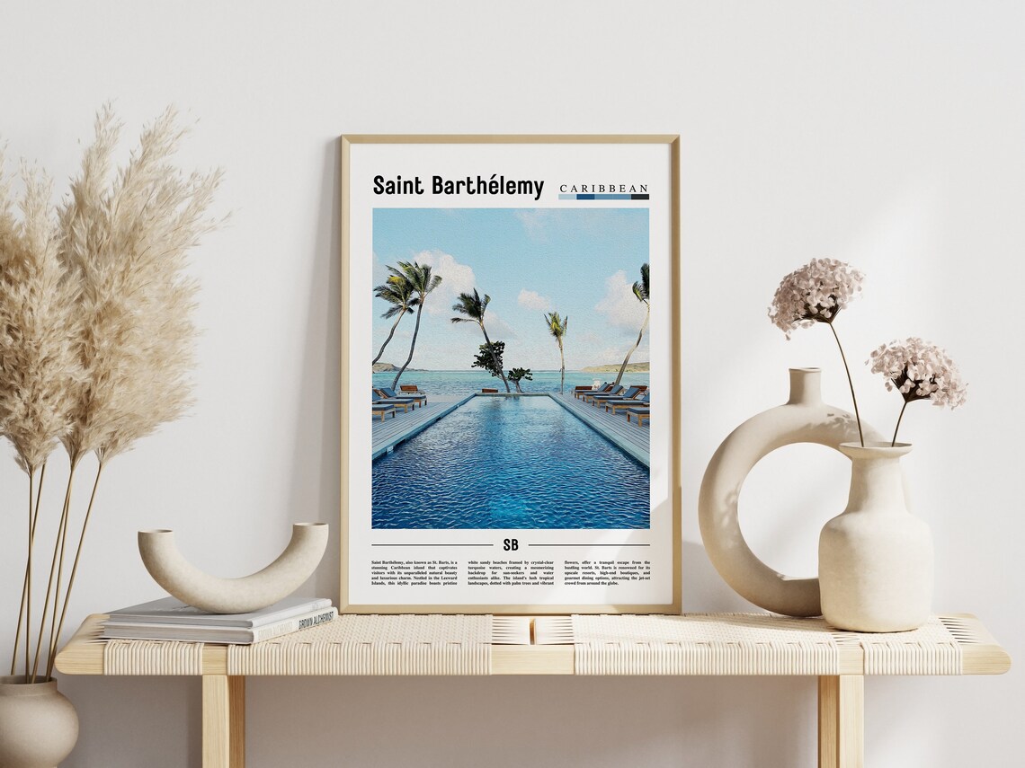 Saint Barthlemy Minimal Travel Poster, Oil Painting - Image 6