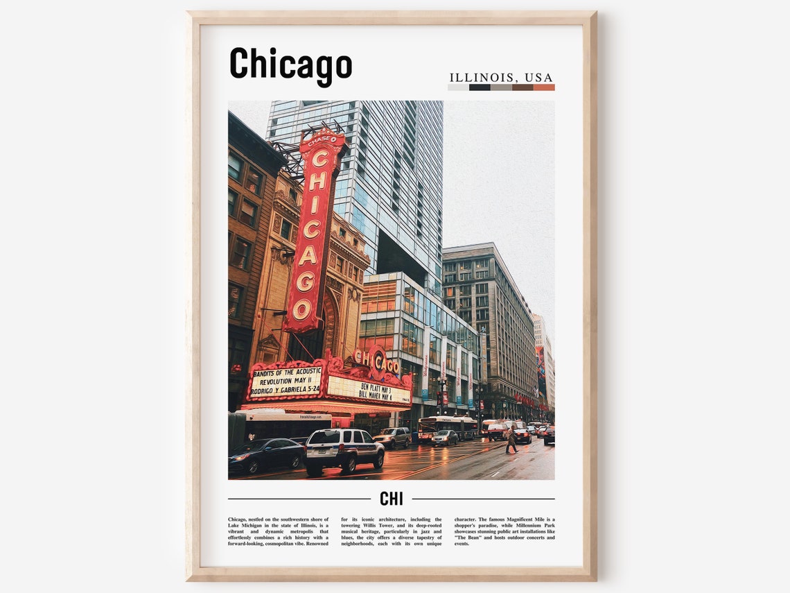 Chicago Print Chicago Poster Chicago Wall Art United States Photo United States Poster United States Print