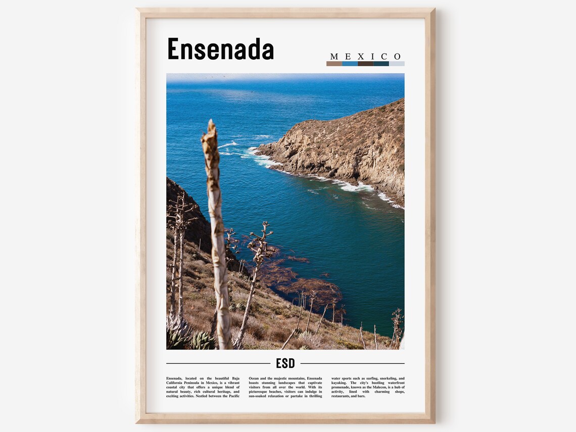 Ensenada Minimal Travel Poster, Oil Painting
