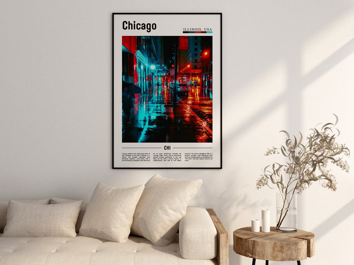 Chicago Print Chicago Poster Chicago Wall Art United States Photo United States Poster United States Print - Image 2