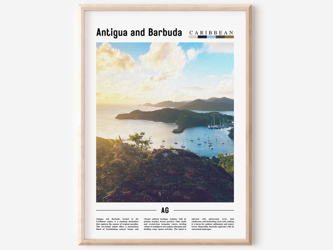 Antigua And Barbuda, Minimal Travel Poster