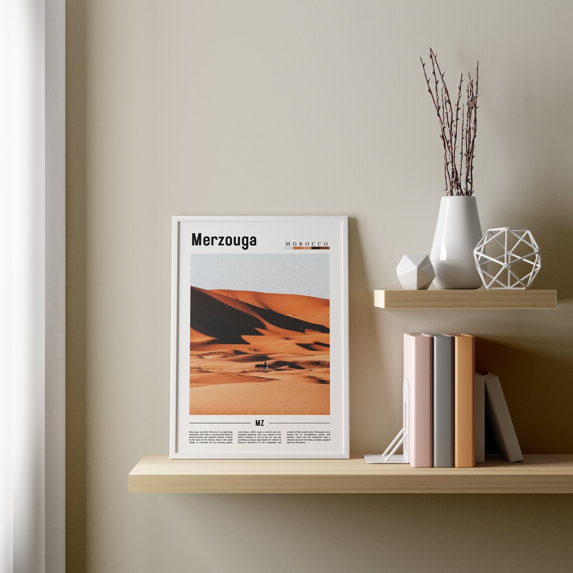 Merzouga Minimal Travel Poster, Oil Painting Style - Image 4