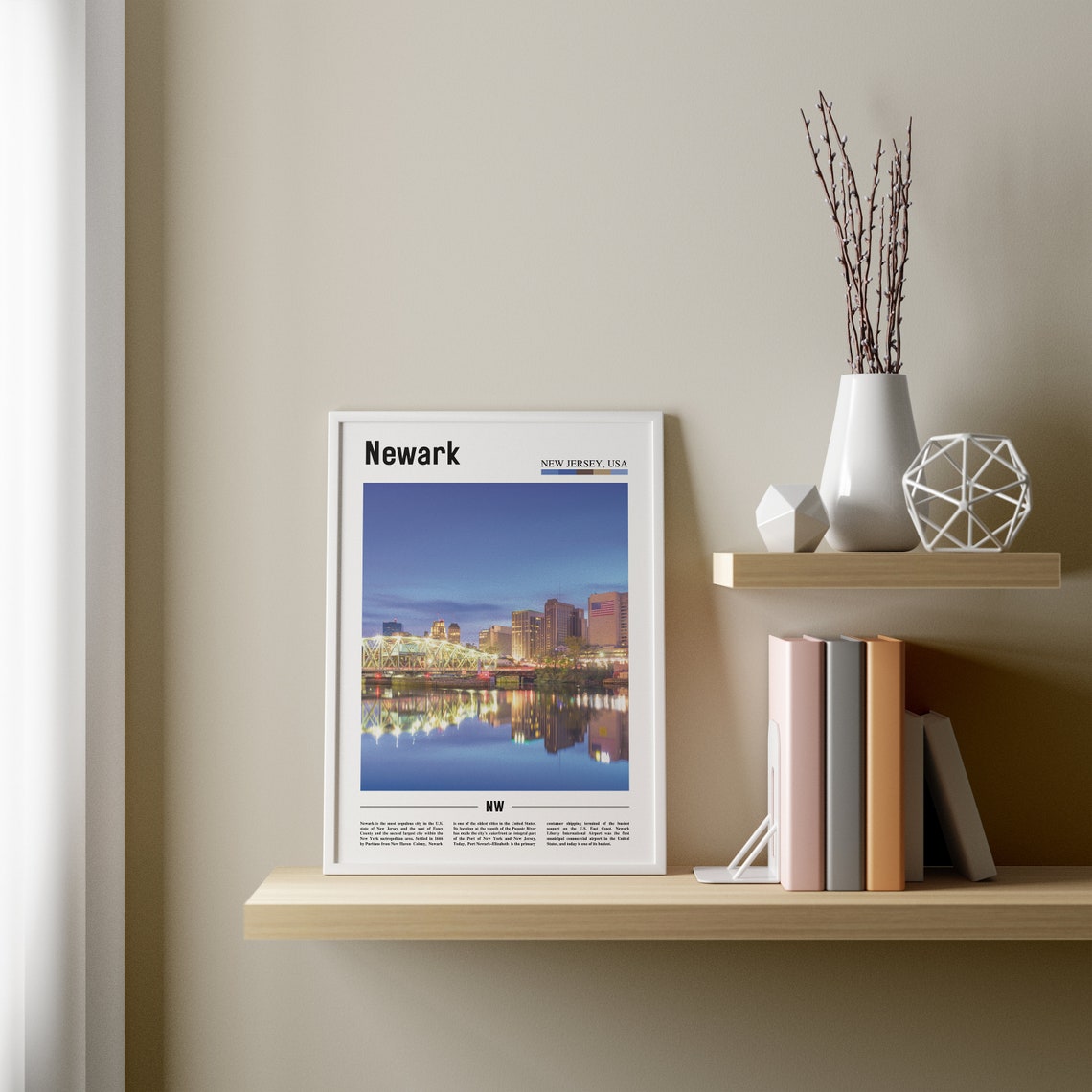 Newark Print Newark Poster Newark Wall Art Oil Painting Poster Colorful City Print City Artwork Travel Artwork Travel Wall Art - Image 3