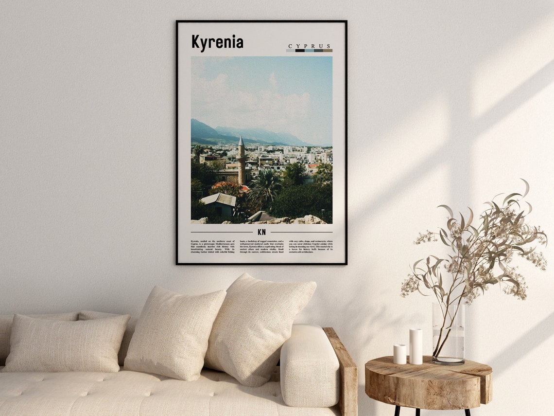 Kyrenia Poster Kyrenia Print Kyrenia Wall Art Minimal Travel Print Travel Destination Oil Painting Poster - Image 2