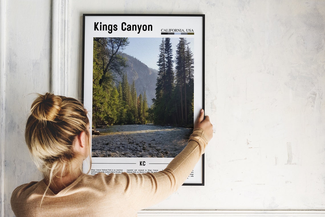 Kings Canyon Print Kings Canyon Poster Kings Canyon Wall Art Minimal Travel Print Minimal City Poster Destination Oil Painting Poster - Image 4